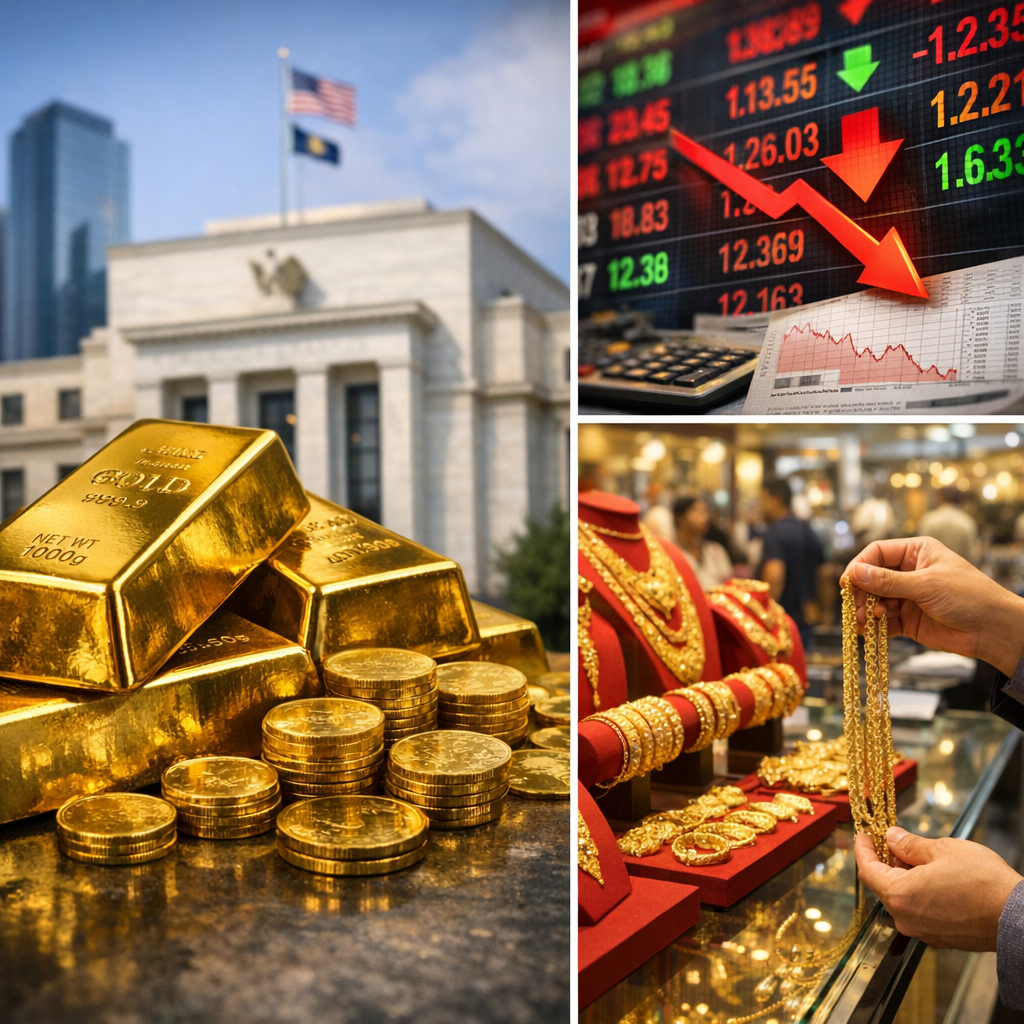 تراجع أسعار الذهب بفعل توقعات استمرار أسعار الفائدة المرتفعة
